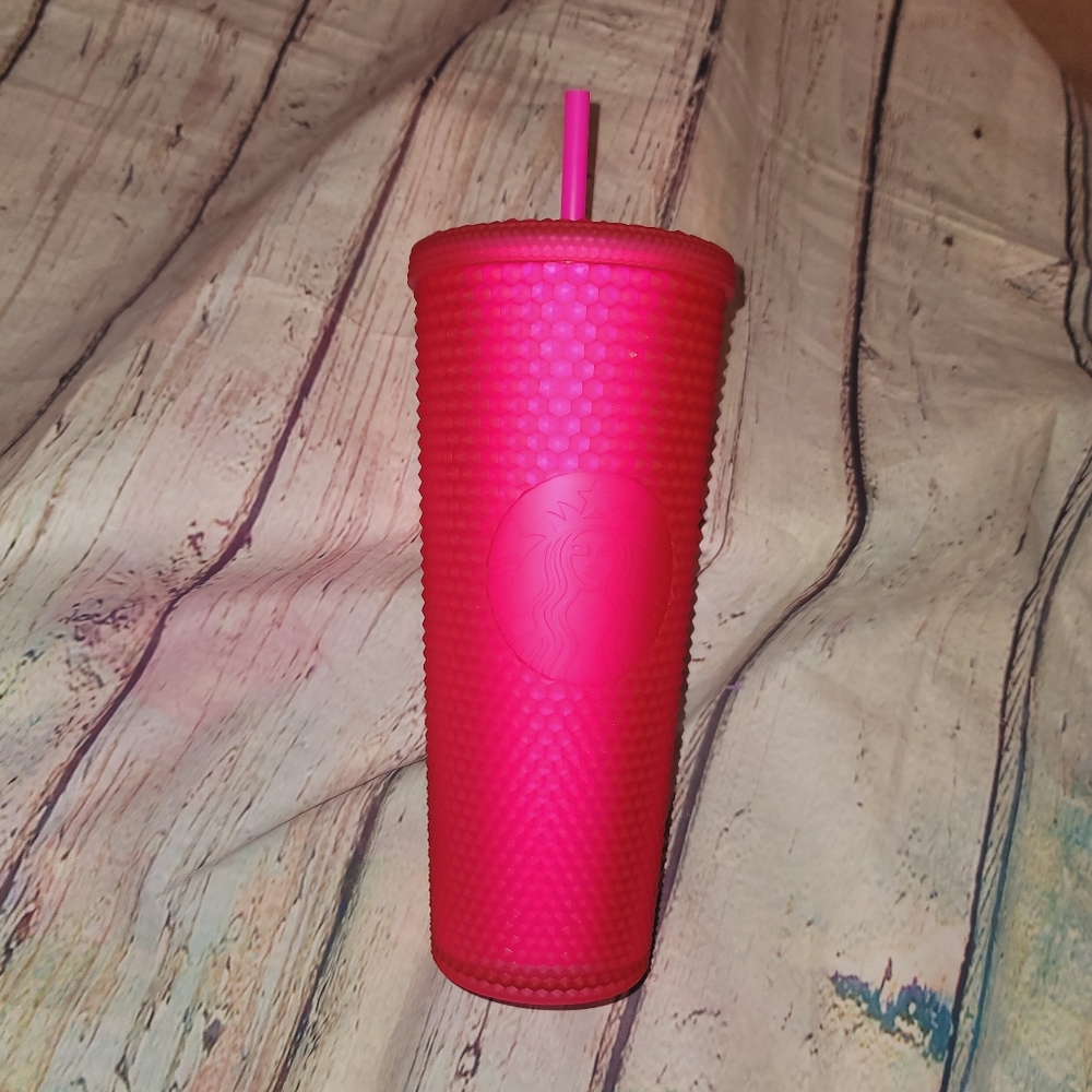 Starbucks hot Pink mattee studded starbucks cup